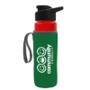 Garyline® Wave Tritan® Bottle with Drink-Thru Lid and Insulated Caddy - 24 oz. - Translucent Red