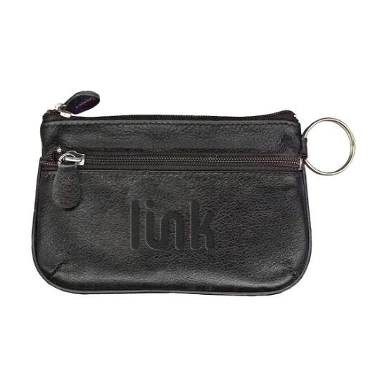 Andrew Philips® Leather Coin Case & ID Holder Wallet - Black