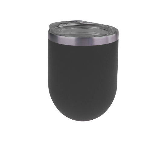 Sipper Wine Tumbler - 12 oz. - Black