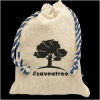 Garyline® Handy Canvas Drawstring Pouch - Natural with Blue