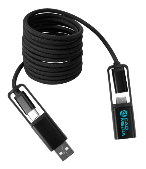 All-Over Braided Long Cable Extender - Black