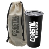 Garyline® Explore Tumbler with Slider Lid in a Cotton Bag - 18 oz. - Metallic Black