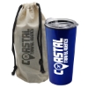 Garyline® Explore Tumbler with Slider Lid in a Cotton Bag - 18 oz. - Metallic Blue