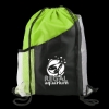 Garyline® Collegiate Drawstring Backpack - Lime Green with Black