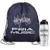 Garyline® Graduate Drawstring Backpack with 27 oz. Bottle - Navy Blue