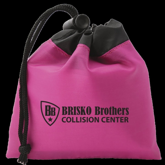 Cinch Tote 5" X 5" Drawstring Bags - Hot Pink with Black Trim