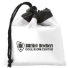 Cinch Tote 5" X 5" Drawstring Bags - White with Black Trim