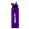 Garyline® Boss Embossed RPET Bottle with Flip-Straw Lid - 26 oz. - Translucent Violet