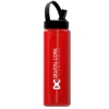 Garyline® Boss Embossed RPET Bottle with Flip-Straw, Swivel Handle Lid - 26 oz. - Translucent Red