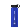 Garyline® Boss Embossed RPET Bottle with Tethered Lid - 26 oz. - Translucent Blue