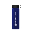 Garyline® Boss Embossed RPET Bottle with Tethered Lid - 26 oz. - Translucent Navy Blue