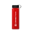 Garyline® Boss Embossed RPET Bottle with Tethered Lid - 26 oz. - Translucent Red