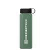 Garyline® Boss Embossed RPET Bottle with Tethered Lid - 26 oz. - Translucent Warm Eucalyptus