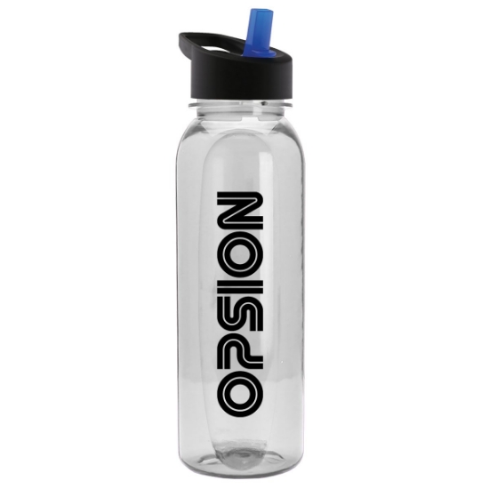 Garyline® Boss Embossed Tritan® Bottle with Flip-Straw Lid - 24 oz. - Clear