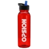 Garyline® Boss Embossed Tritan® Bottle with Flip-Straw Lid - 24 oz. - Translucent Red