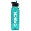 Garyline® Boss Embossed Tritan® Bottle with Flip-Straw Lid - 24 oz. - Translucent Teal