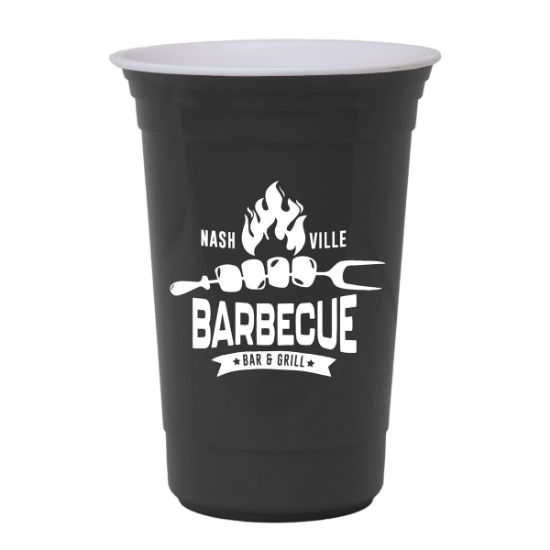 Garyline® Varsity Double-Wall Cup with Liner - 16 oz. - Black