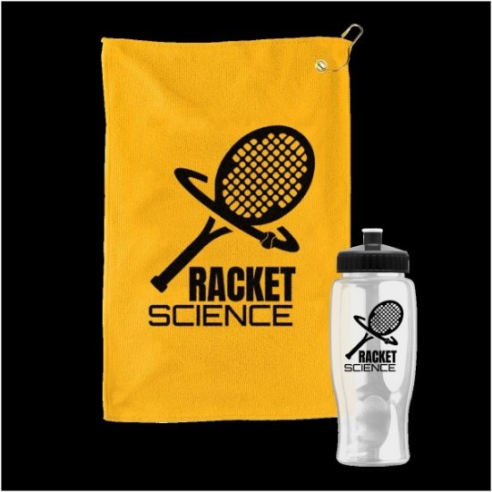 Golf Towel In A Transparent Bottle - Athletic Gold