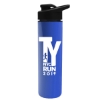 16 Oz. Slim Travel Tumbler w/Drink Thru Lid - Royal Blue