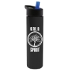 Garyline® Slim Double-Wall Insulated Bottle with Flip-Straw Lid - 16 oz. - Black