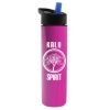 Garyline® Slim Double-Wall Insulated Bottle with Flip-Straw Lid - 16 oz. - Hotpink