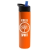 Garyline® Slim Double-Wall Insulated Bottle with Flip-Straw Lid - 16 oz. - Orange