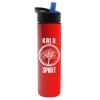 Garyline® Slim Double-Wall Insulated Bottle with Flip-Straw Lid - 16 oz. - Red