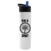 Garyline® Slim Double-Wall Insulated Bottle with Flip-Straw Lid - 16 oz. - White