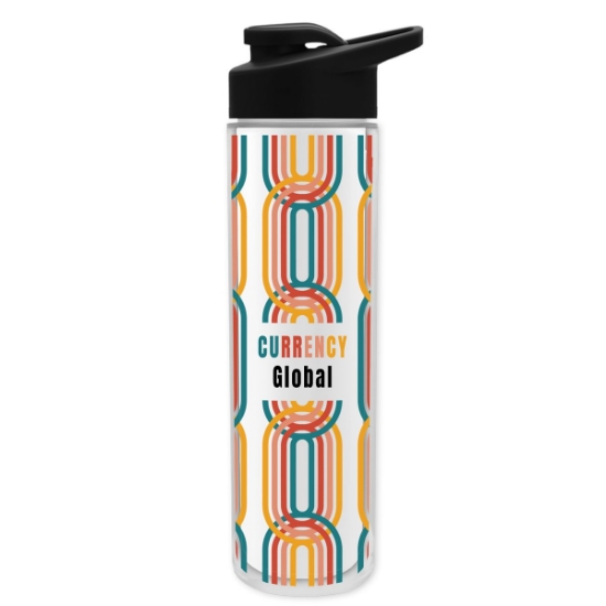 Garyline® Chiller Insulated Bottle with Drink-Thru Lid and Full-Color Insert - 16 oz. - Clear