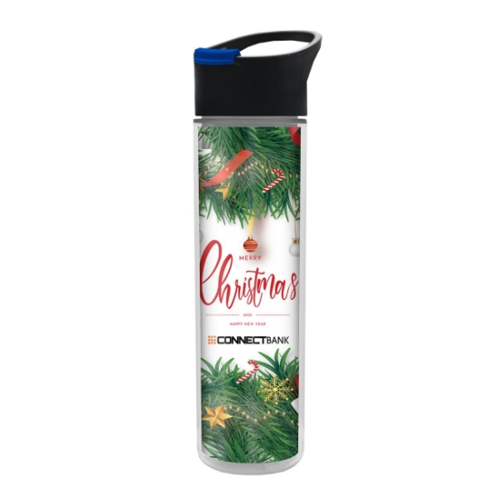 Garyline® Chiller Insulated Bottle with Pop-Up Lid and Full-Color Paper Insert - 16 oz. - Clear