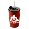 Garyline® Sentinel Metallic Acrylic Tumbler with 2-in-1 Lid with Straw - 14 oz. - Metallic Red