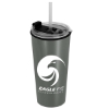 Garyline® Explore Travel Tumbler with 2-in-1 Lid with Straw - 18 oz. - Metallic Silver