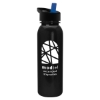 Garyline® Terrain Metallike Bottle with Flip-Straw Lid - 24 oz. - Metallic Black
