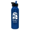Garyline® Terrain Metallike Bottle with Flip-Straw Lid - 24 oz. - Metallic Blue