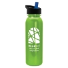 Garyline® Terrain Metallike Bottle with Flip-Straw Lid - 24 oz. - Metallic Lime Green