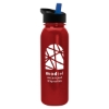 Garyline® Terrain Metallike Bottle with Flip-Straw Lid - 24 oz. - Metallic Red