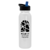 Garyline® Terrain Metallike Bottle with Flip-Straw Lid - 24 oz. - White