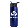 Garyline® Flair Tritan® Metallike Bottle with Flip-Straw Lid - 26 oz. - Metallic Blue