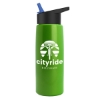 Garyline® Flair Tritan® Metallike Bottle with Flip-Straw Lid - 26 oz. - Metallic Lime Green