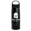 26 Oz. Metalike Flair Bottle w/Oval Crest Lid - Metallic Black