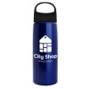 26 Oz. Metalike Flair Bottle w/Oval Crest Lid - Metallic Blue