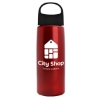 26 Oz. Metalike Flair Bottle w/Oval Crest Lid - Metallic Red