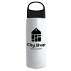 26 Oz. Metalike Flair Bottle w/Oval Crest Lid - White