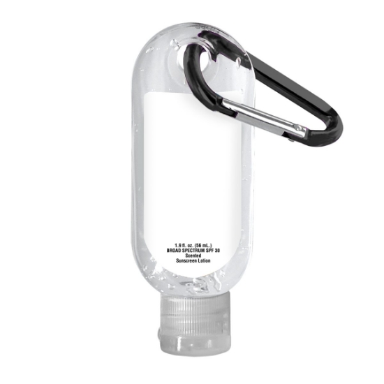 Clear Sanitizer in Clear Bottle with Carabiner - 1.9 oz. - Clear
