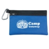 Garyline® Two-Tone Polyester Zip Pouch with Carabiner - Royal Blue with Black