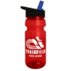 24 oz. UpCycle Sports bottle with Flip Straw lid - Translucent Red