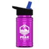 Garyline® Mini RPET Bottle with Flip-Straw Lid - 16 oz. - Translucent Hot Pink