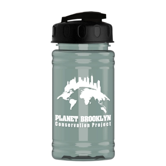 Garyline® Mini RPET Bottle with Flip-Top Lid - 16 oz. - Glacier Blue