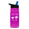 Garyline® RPET Bottle with Flip-Straw Lid - 20 oz. - Translucent Hot Pink
