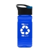 Garyline® RPET Bottle with Pop-Up Lid - 20 oz. - Translucent Blue